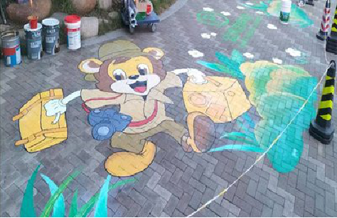 天台夏季画地面彩绘会遇到的问题