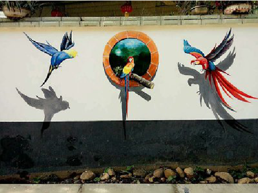 天台视觉错位-3D墙绘设计