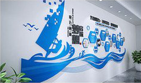 天台海浪主题文化墙如何设计？