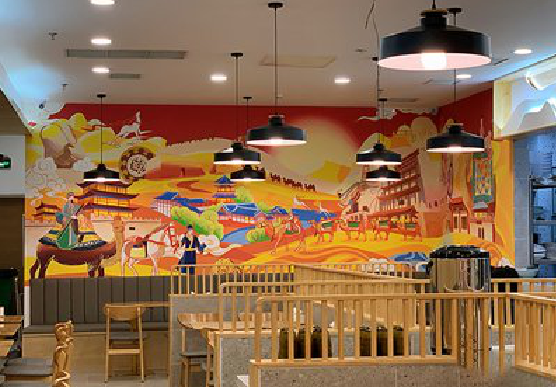 天台商业空间彩绘介绍。