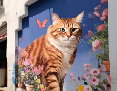 天台自己绘制有个性的手绘墙